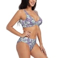 thumbnail image 2 of Rocae Lavender Flowers for Bikini Set for Women Two Piece Sexy High Swimsuits Split Crossover Bikini Medium, 2 of 9