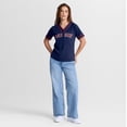 thumbnail image 3 of Women's Fanatics Navy Boston Red Sox Diva Race Ahead Raglan V-Neck T-Shirt, 3 of 5