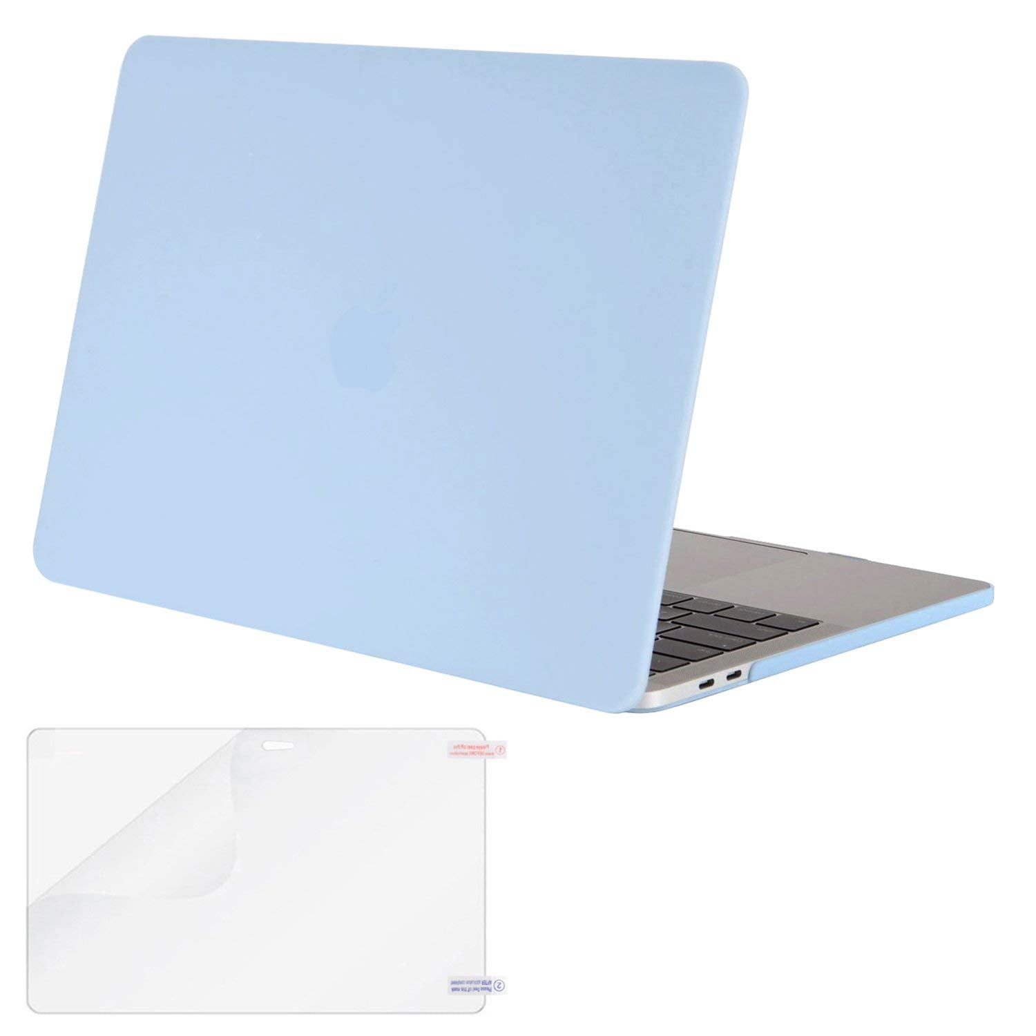 Plastic Hard Shell Cover & Screen Protector Compatible with MacBook Pro 15 inch with Touch Bar and Touch ID MOSISO MacBook Pro 15 inch Case 2019 2018 2017 2016 Release A1990 A1707 Airy Blue 