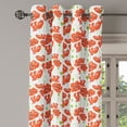 thumbnail image 2 of Ambesonne Anemone Flower Grommet Curtain, Doodle Poppies, 50" x 120", Orange White Lime Green, 2 of 6