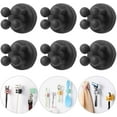 thumbnail image 7 of Fymlhomi Razor Holder for Shower Hooks – 6Pcs Self Adhesive Wall Mounted Single Hook for Hanging Toothbrush, Functional Waterproof Utility Plug Holder for Bathroom Kitchen Living Room Office, Black, 7 of 7