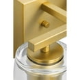 thumbnail image 5 of Vertex Collection Two-Light Brushed Gold Clear Glass Contemporary Bath Light, 5 of 13