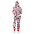 thumbnail image 3 of Noël Pyjamas d'Une Seule Pièce des Femmes avec Capuche, Santa Modèle Adulte Confortable Combinaisons Homewear, 3 of 5