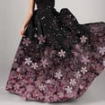 thumbnail image 3 of Falda larga para mujer con estampado floral, estilo bohemio, cintura alta, falda larga con tirantes, 3 of 4