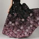 thumbnail image 3 of Falda larga para mujer con estampado floral, estilo bohemio, cintura alta, falda larga con tirantes, 3 of 4