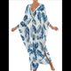 thumbnail image 1 of Vestido Caftán con Estampado Animal para Mujer, Talla Grande, para Playa, Verano 2025 Hojas Azules Talla Única, 1 of 10
