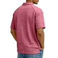 thumbnail image 4 of Hogleaql Men's Polo T-Shirts Big & Tall Muscle Trendy Short Sleeve Gym Collared T-Shirt Button Casual Summer Lightweight Solid Color Tops Watermelon Red S, 4 of 4