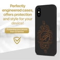 thumbnail image 2 of Case Yard Wooden Case for iPhone-X Soft TPU Silicone cover Slim Fit Shockproof Wood Protective Phone Cover for Girls Boys Men and Women Supports Wireless Charging Ra eye snake Design, 2 of 7
