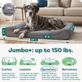 thumbnail image 4 of Furhaven Orthopedic Dog Bed for Large Dogs w/ Removable Washable Cover, For Dogs Up to 150 lbs - Ultra Plush Faux Fur & Suede Luxe Lounger Contour Mattress - Gray, Jumbo Plus/XXL, 4 of 10