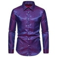 thumbnail image 2 of Leesechin Mens Shirts Big and Tall Men's Long Sleeve Dress Shirt Regular Fit Casual Button-Down Solid Long Sleeve Turndown Collar Blouse & Shirt, 2 of 9