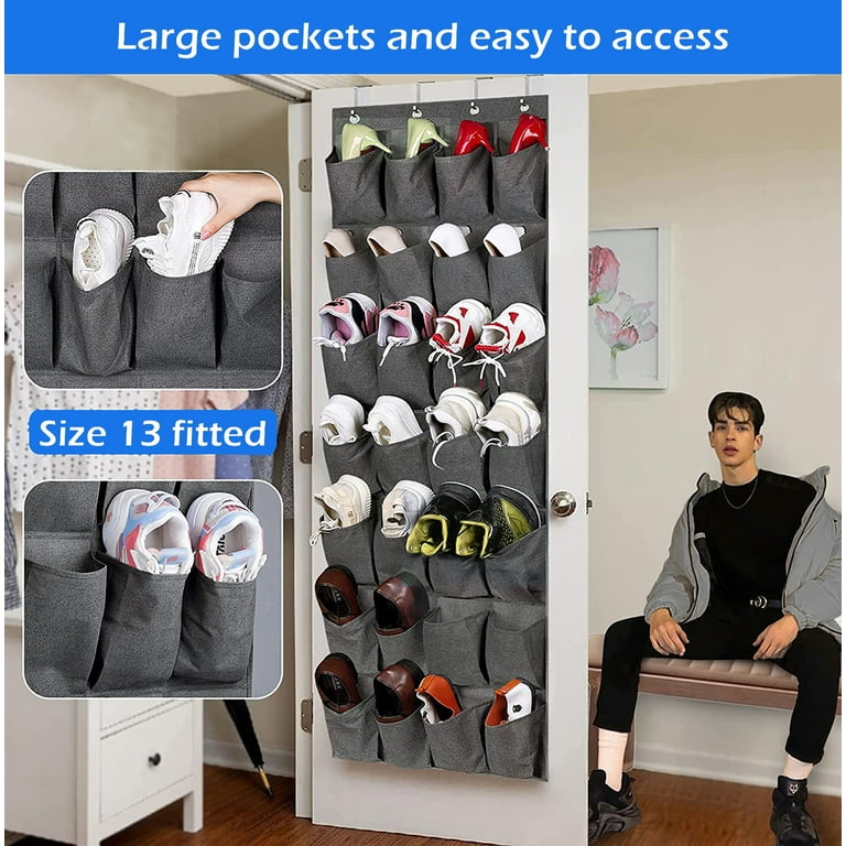 28 Large Mesh Pockets Over The Door Shoe Rack Hanging Shoe Organizers for  Closet Hanging Shoe Rack Storage Holders Hanger