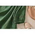 thumbnail image 4 of Women's 2 Piece Set, Embroidered Round Neck Top and Wide Leg Pants, Cotton Linen Matching Outfit for Casual Wear, Daily Outfits, Vacation, and Lounge-Green, 4 of 7