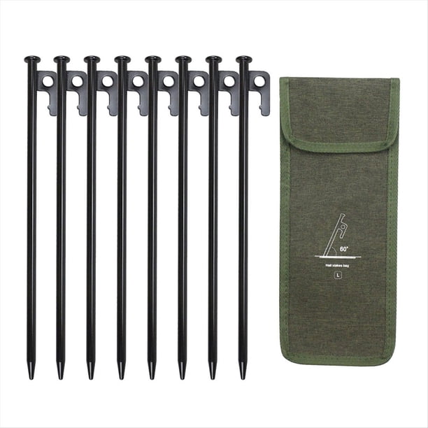 8 Piezas 30cm Clavos para Tienda Campaña Al Aire Libre Clavos Molidos con Bolsa Almacenamiento Clavos Prueba Viento Accesorios para Acampar Sujeción para Tienda de Campaña Negro