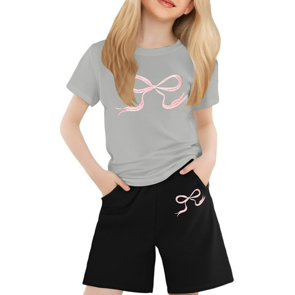 Girls Outfits & Sets - Stylish Comfortable Round Neck T-Shirt for Children for Casual Wear and Everyday Activities