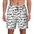 thumbnail image 2 of Picia Fish Bones pattern Mens Swim Trunks with Compression Liner Stretch Beach Shorts Quick Dry with Zipper Pockets No-Chafing Board Shorts-X-Large, 2 of 9