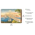 thumbnail image 2 of San Francisco California - Oakland Bay Bridge - Vintage Hand Colored Postcard c.1930s - 8 x 12 inch Vintage Wood Art Sign, 2 of 4