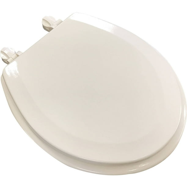 Mainstays Round Bone Wood Toilet Seat With Easy Off Hinges