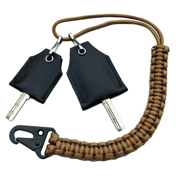 large and small key covers with long Lanyard keychain,key sleeve for broken car key(black)