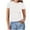 White, variant on fatyb Women's Basic T Shirts Ribbed High Neck Slim Tee Shirts Short Sleeve Casual Solid Color Tshirts