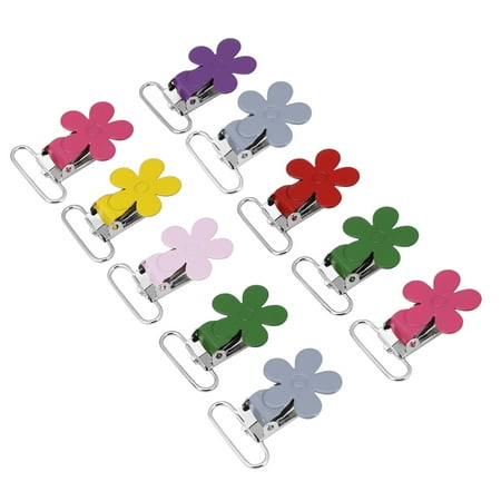 Tbest 10Pcs/Lot 25mm Mini Plum Shape Suspender Pacifier Braces Clip Holder , Mini Clips, Holder Clips