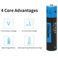 thumbnail image 4 of Kratax 1.5V Rechargeable Lithium AAA Batteries, 12-Pack 1100mWh, 1H Full Charged, over 1500 Cycles AAA Lithium Batteries, 4 of 7
