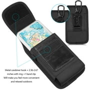 LUXMO Universal Pouch Holster for iPhone 8 7 Plus, Vertical Belt Clip & Loop Carrying Case for iPhone Xs Max/XR (Fit iPhone with Thin Hard Case) - Built-in 2 Card Slots - Removable Metal Hook