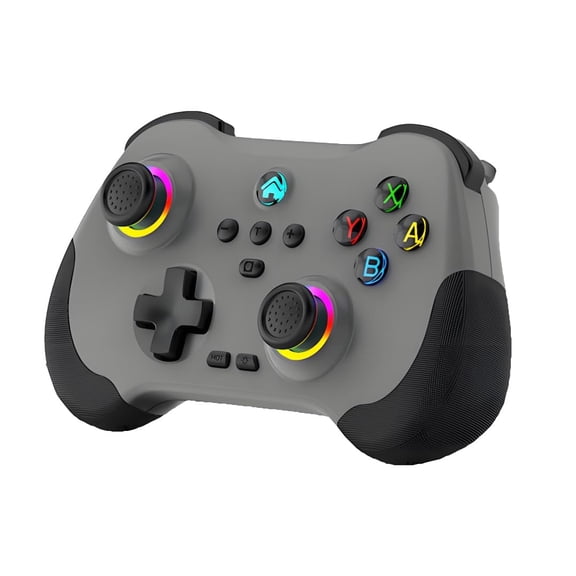 Wireless Game Controller with Hall Joysticks, LED Lights, Programmable Macro Buttons, Dual Vibration, 6-Axis Motion Control Bluetooth Gamepad for PC, Android, Steam, TV Console