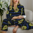 thumbnail image 6 of Picia Avocado Pattern Women’s Long-Sleeve Sleepwear Set - Soft 2-Piece Loungewear with Pockets, Comfy PJs for Relaxing Nights-Medium, 6 of 7