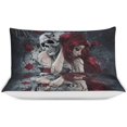 thumbnail image 3 of HAHDAXIA Gothic Skull Bedding Solid Comforter Set for All Seasons,3 Pieces(1 Comforter+2 Pillowcases),Soft Microfiber Bedding Set King(90"x90"), 3 of 7
