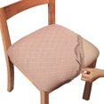 thumbnail image 1 of Chair Seat Covers, Dining Room Chair Seat Covers with Ties, Stretch Jacquard Chair Covers Protectors for Dining Room Kitchen Chairs - Set of 4, Rhombic, Camel, 1 of 8