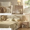 thumbnail image 6 of Hvoonc Fluted Nightstand Set of 2, Faux Marble Top, 24" Tall Bedside Tables with Drawer, Rounded Corner Design, Natural Oak, 6 of 7