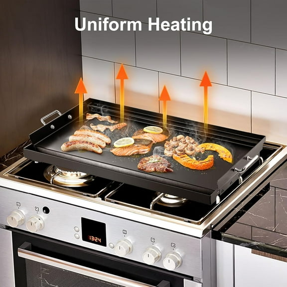 YANGLI 25x16 Inch Nonstick Griddle Plate, Carbon Steel with Removable Handles