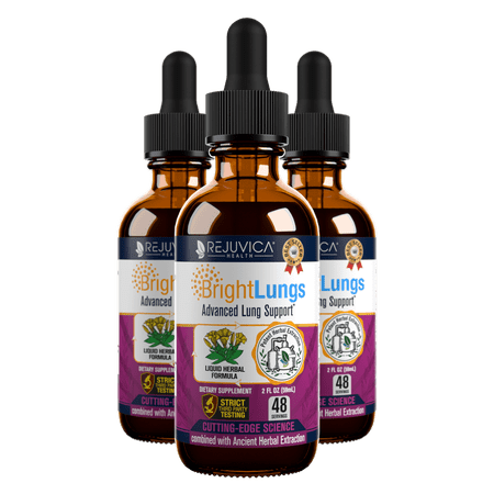 Rejuvica Health Bright Lungs - Lung Detox Support Supplement - Grindelia, Lobelia, & More! 3 Pack