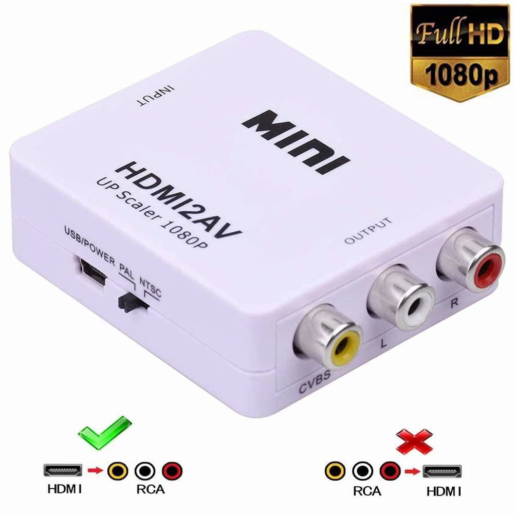 HDMI to RCA, 1080p HDMI to AV 3RCA CVBs Composite Video Audio Converter