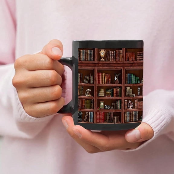 1pc Library Bookshelf Mug Book Lovers Coffee Mugs Librarian Mug Book Coffee Mug Book Coffee Cups Book Club Cup Bookish Items Bookworm Mug Gifts Reader