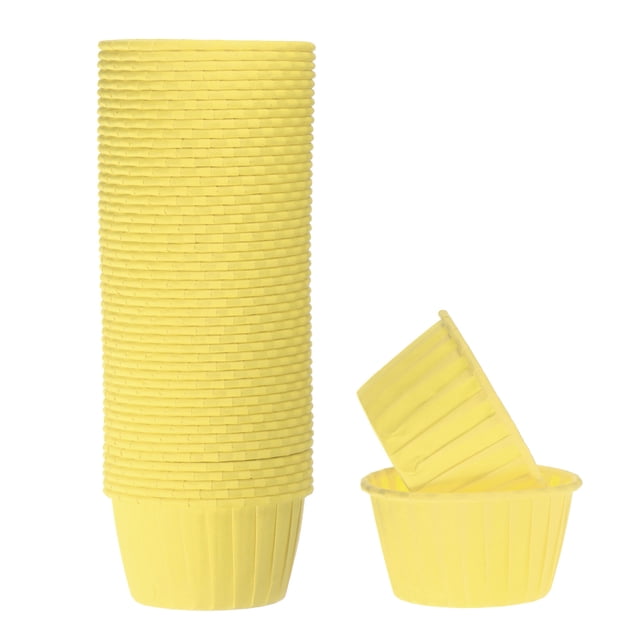 Moldes para Magdalenas de Papel Unique Bargains 50pcs 3.5oz Tamaño Estándar amarillo