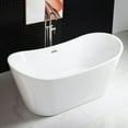 thumbnail image 3 of Woodbridge 67" Acrylic Freestanding Bathtub Contemporary Soaking Tub with Brushed Nickel Overflow and Drain, B-0010, 3 of 11