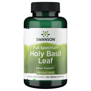 Swanson Holy Basil Leaf (Tulsi) - Stress Support Supplement 120 Capsules, 800mg