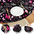 thumbnail image 4 of Black Breast Cancer Round Fitted Tablecloth with Elastic Edge,Dining Table Cover Waterproof,Outdoor Round Tablecloth for Camping,Dining,Indoor and Outdoor, 4 of 7