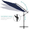 thumbnail image 4 of 10ft Offset Hanging Market Patio Umbrella with Easy Tilt Adjustment, Polyester Shade, 8 Ribs for Backyard, Poolside, Lawn and Garden, 4 of 6