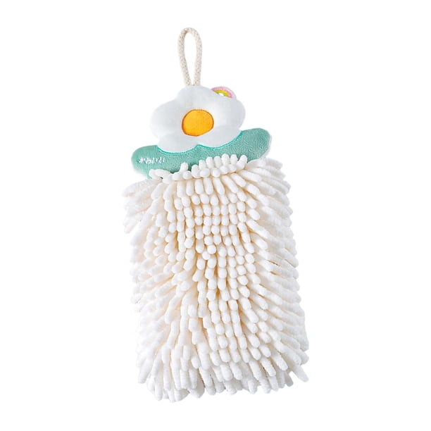 Toallas de mano con bucles para colgar Soledad Paño de limpieza Super suave Muy absorbente Reutilizable Lavable Secado rápido Blanco