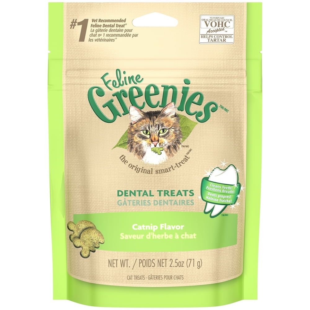 Feline Greenies Dental Natural Cat Treats, Catnip Flavor, 2.5 oz. Pouch