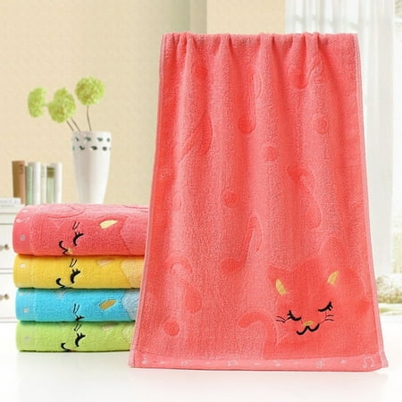 ZeAofa Cute Cat Musical Note Child Soft Towel Water Absorbing for Home Bathing (Best Water Absorbing Bath Towels)