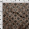 thumbnail image 3 of oneOone Cotton Cambric Brown Fabric Asian Block Quilting Supplies Print Sewing Fabric By The Yard 56 Inch Wide, 3 of 4