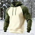 thumbnail image 3 of Chiccall Men's Colorblock Hoodies Raglan Sleeve Fleece Pullover Drawstring Hooded Sweatshirts, 3 of 4