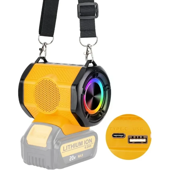 Portable Cordless Bluetooth Speaker Stero Player Loudspeaker for Dewalt 18V gift