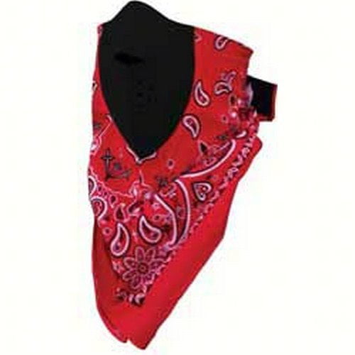 NEODANNA, 100% COTTON BANDANNAW/NEOPRENE, RED PAISLEY