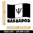 thumbnail image 2 of Barbados with Waving Flag Cute Self-Inking Rubber Stamp Ink Stamper - Black Ink - Small 1 Inch, 2 of 7
