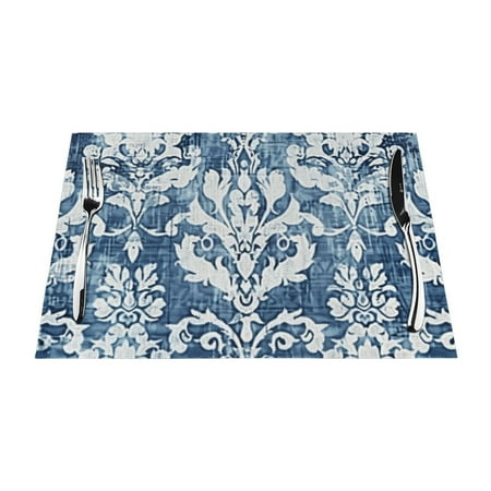

Plant and flower pattern Table mat can be wiped dinner mat set felt can be wiped heat-resistant waterproof and non slip dinner mat rectangular thick mat