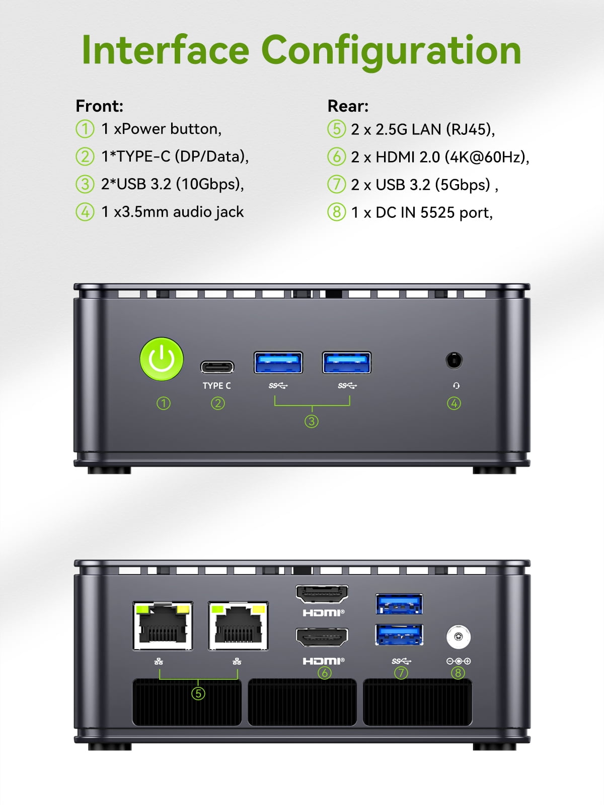 GMKtec G11 Mini PC, AMD Ryzen Embedded R2514, 16GB RAM 256GB SSD, Office Home Mini Desktop Computer, WiFi6E, BT5.2, Triple 4K Display